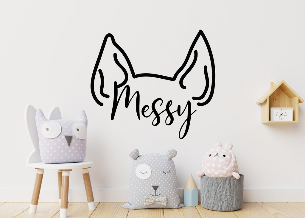 Decords Wall Art: Custom Pet Ear Car Decal – Personalized Dog Name Vinyl Sticker for Car, Wall, or Window 🐾✨