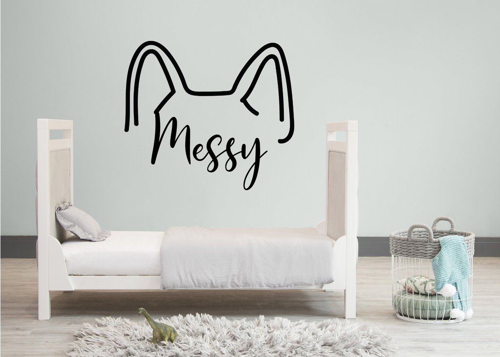 Decords Wall Art: Custom Pet Ear Car Decal – Personalized Dog Name Vinyl Sticker for Car, Wall, or Window 🐾✨