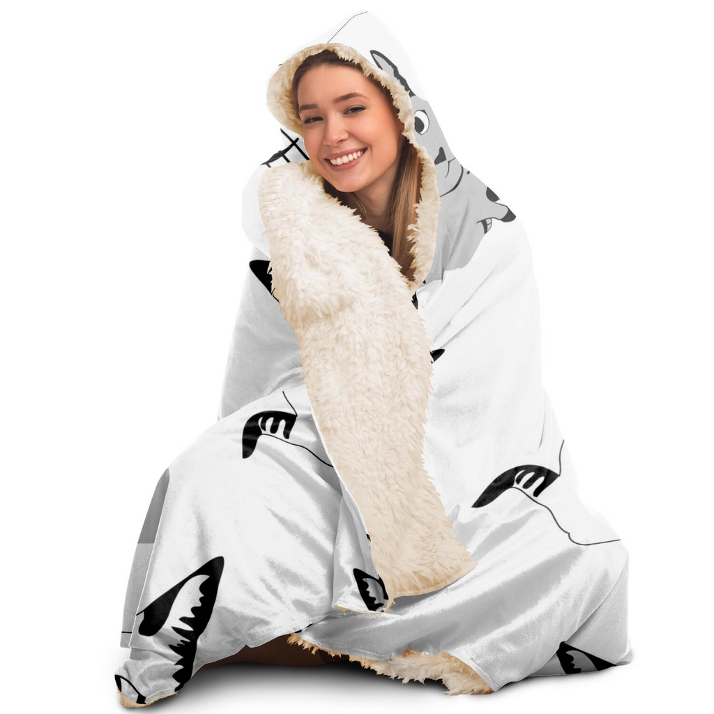 Glamorous Pups : Cute Cat Pattern Hooded Blanket