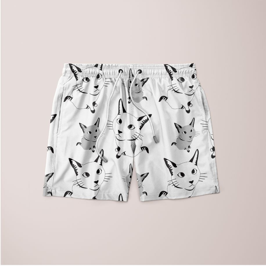 Glamorous Pups : Cute Cat Pattern Shorts
