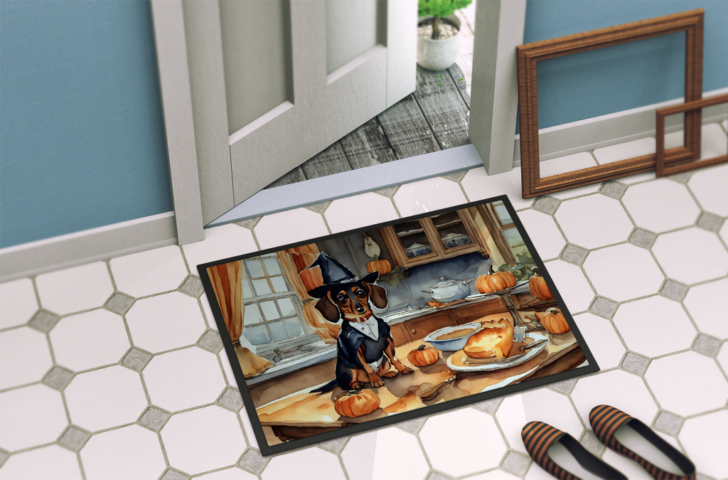 Glamorous Pups : Dachshund Fall Kitchen Pumpkins Doormat