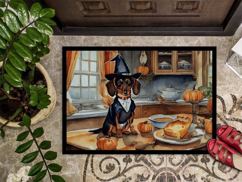 Glamorous Pups : Dachshund Fall Kitchen Pumpkins Doormat