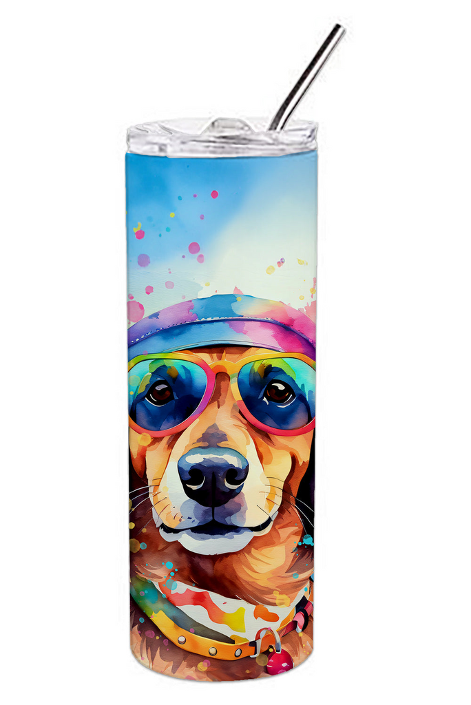 Glamorous Pups : Dachshund Hippie Dawg Stainless Steel Skinny Tumbler