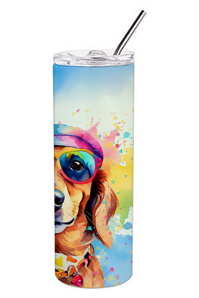 Glamorous Pups : Dachshund Hippie Dawg Stainless Steel Skinny Tumbler