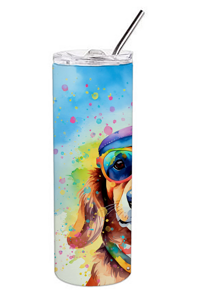 Glamorous Pups : Dachshund Hippie Dawg Stainless Steel Skinny Tumbler