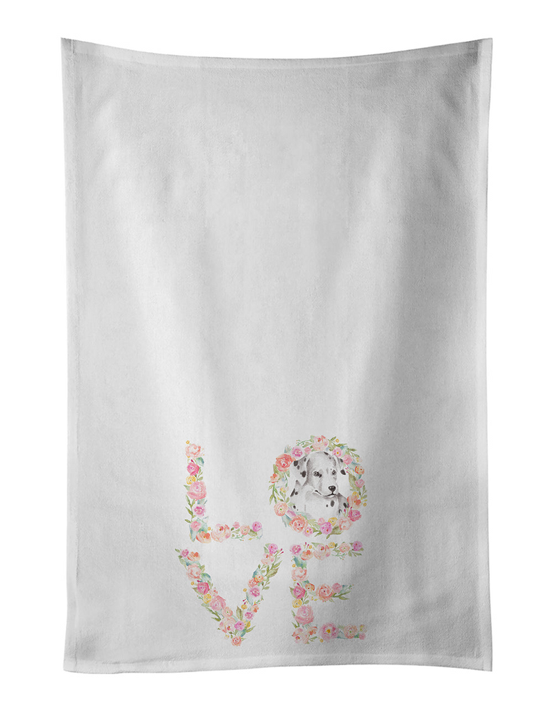 Glamorous Pups : Dalmatian #2 LOVE Kitchen Towel Set of 2
