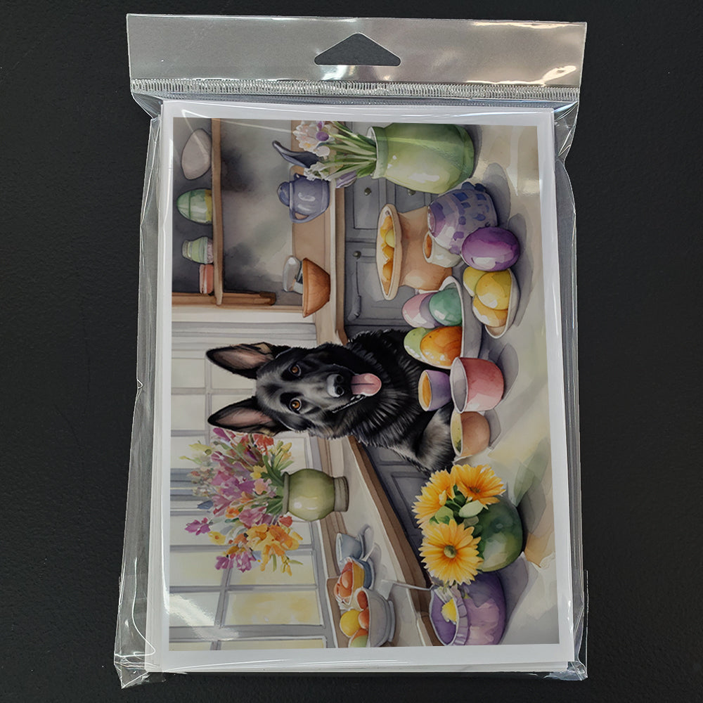 Glamorous Pups : Decorating Easter German Shepherd Greeting Cards Pack of 8