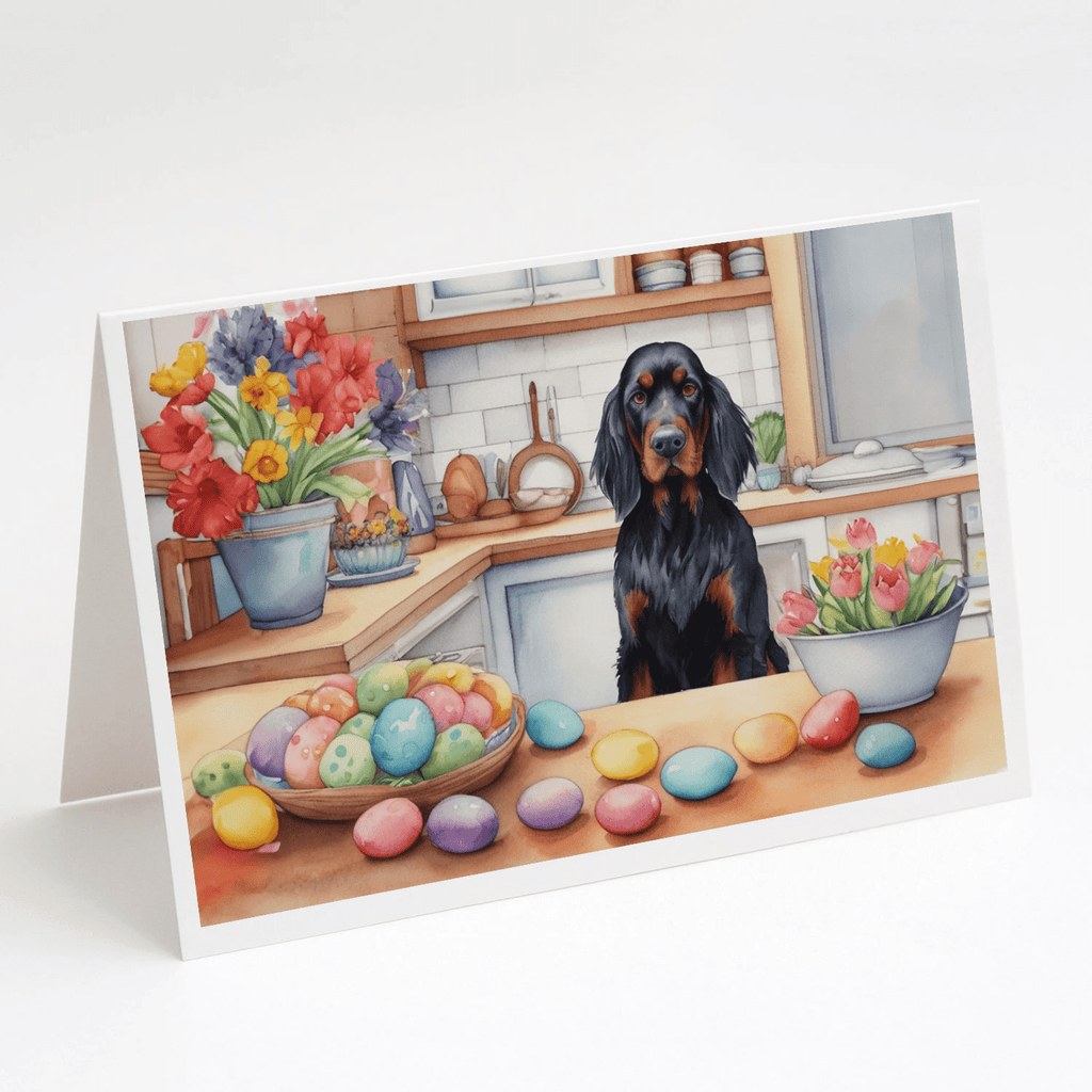 Glamorous Pups : Decorating Easter Gordon Setter Greeting Cards Pack of 8