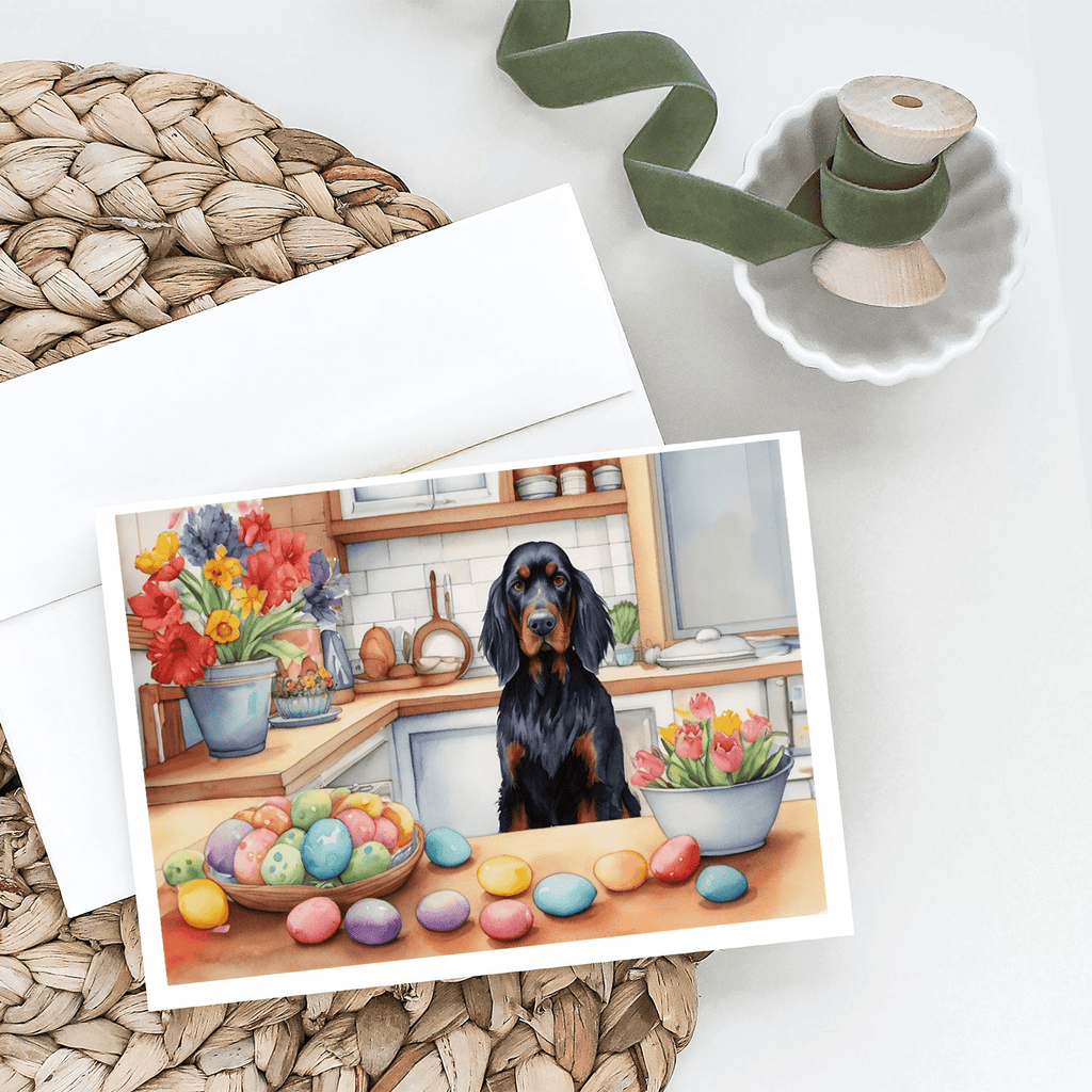 Glamorous Pups : Decorating Easter Gordon Setter Greeting Cards Pack of 8