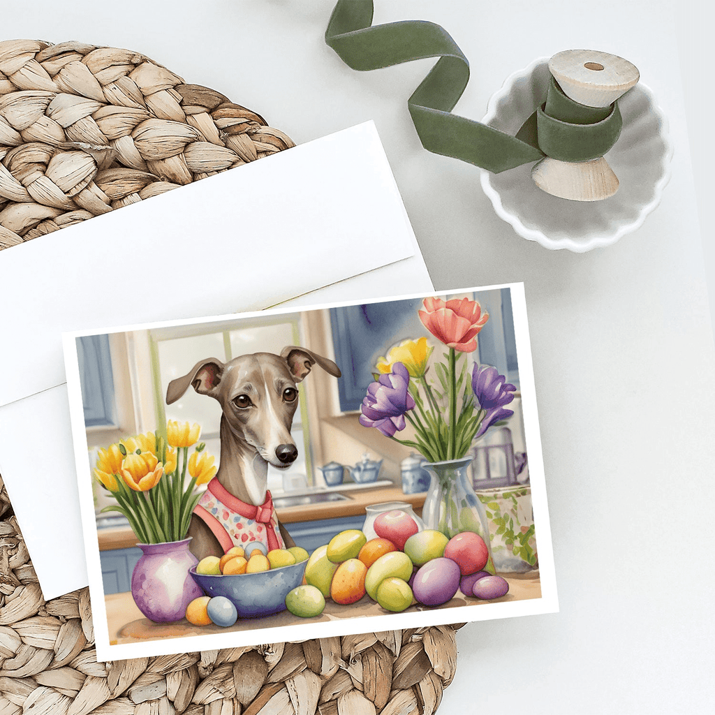Glamorous Pups : Decorating Easter Italian Greyhound Greeting Cards Pack of 8