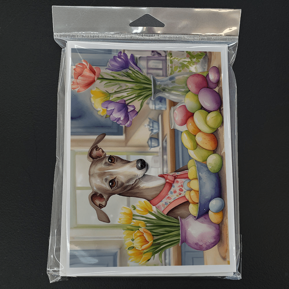 Glamorous Pups : Decorating Easter Italian Greyhound Greeting Cards Pack of 8