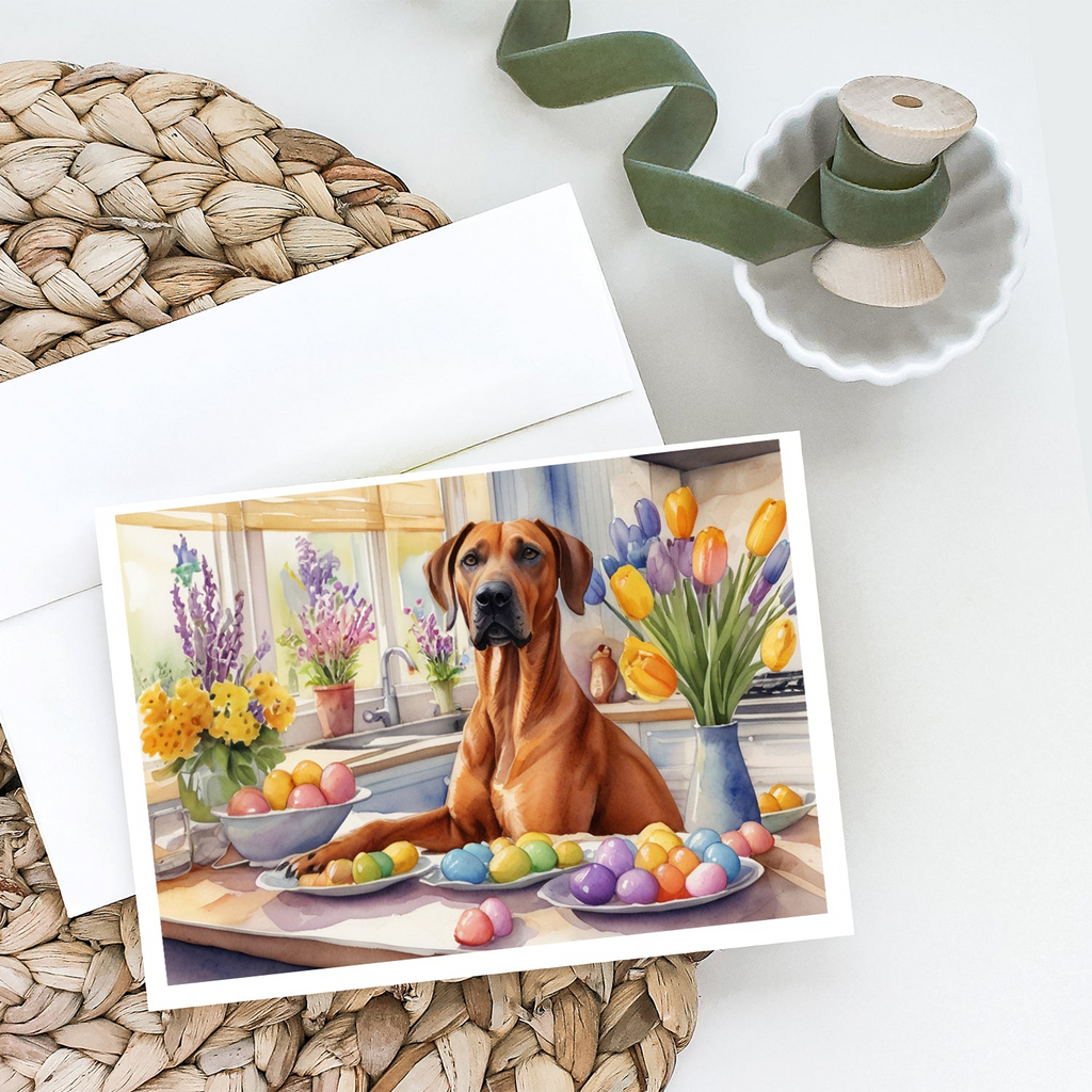 Glamorous Pups : Decorating Easter Rhodesian Ridgeback Greeting Cards Pack of 8