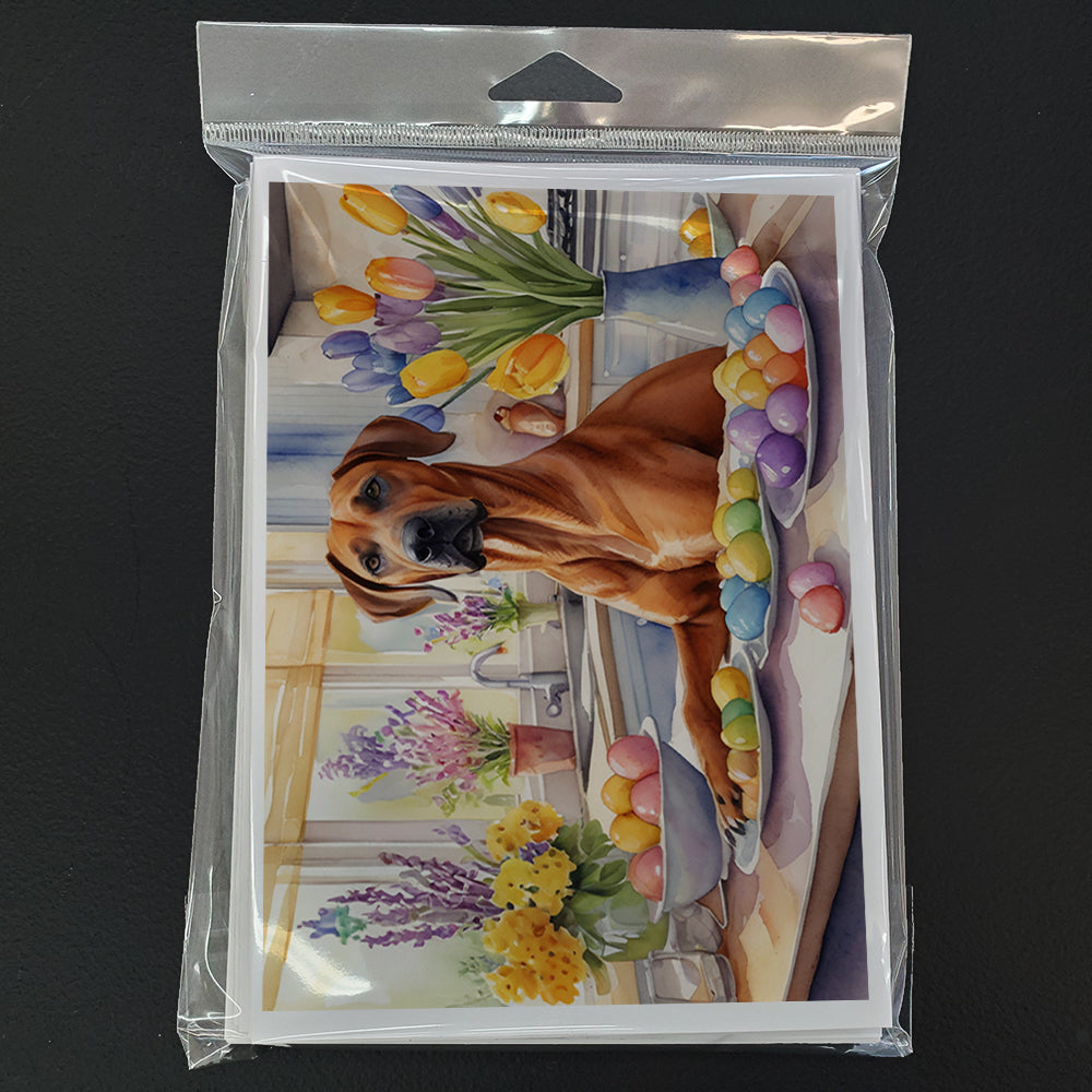 Glamorous Pups : Decorating Easter Rhodesian Ridgeback Greeting Cards Pack of 8