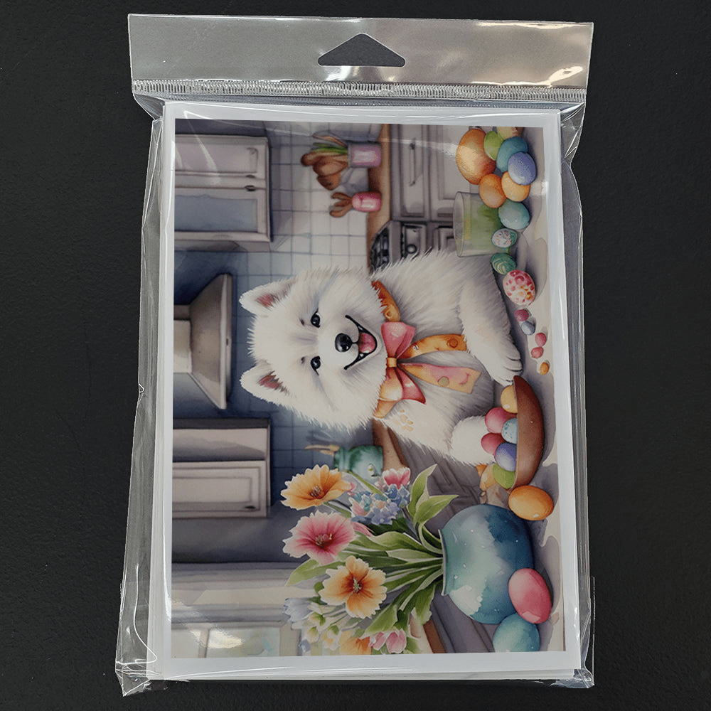Glamorous Pups : Decorating Easter Samoyed Greeting Cards Pack of 8