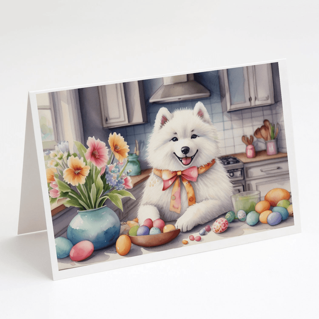 Glamorous Pups : Decorating Easter Samoyed Greeting Cards Pack of 8