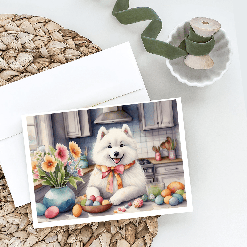Glamorous Pups : Decorating Easter Samoyed Greeting Cards Pack of 8