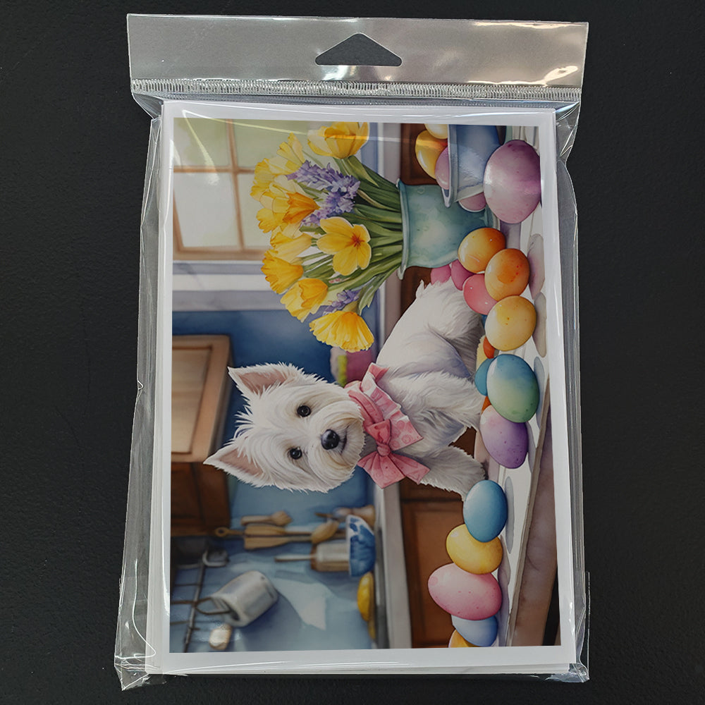 Glamorous Pups : Decorating Easter Westie Greeting Cards Pack of 8