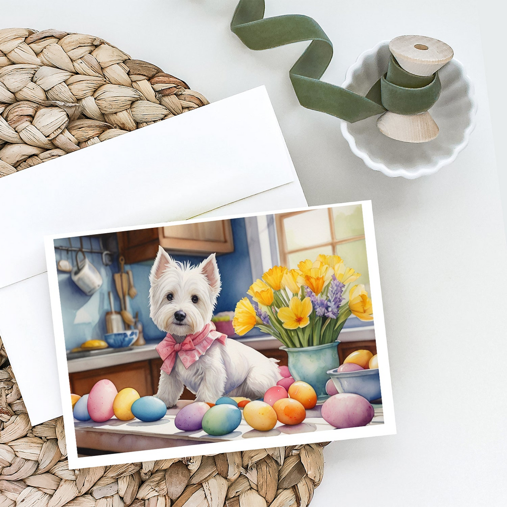 Glamorous Pups : Decorating Easter Westie Greeting Cards Pack of 8