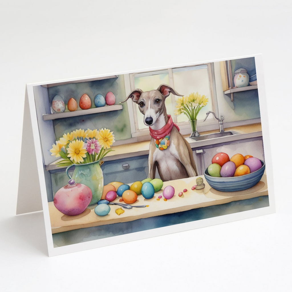 Glamorous Pups : Decorating Easter Whippet Greeting Cards Pack of 8