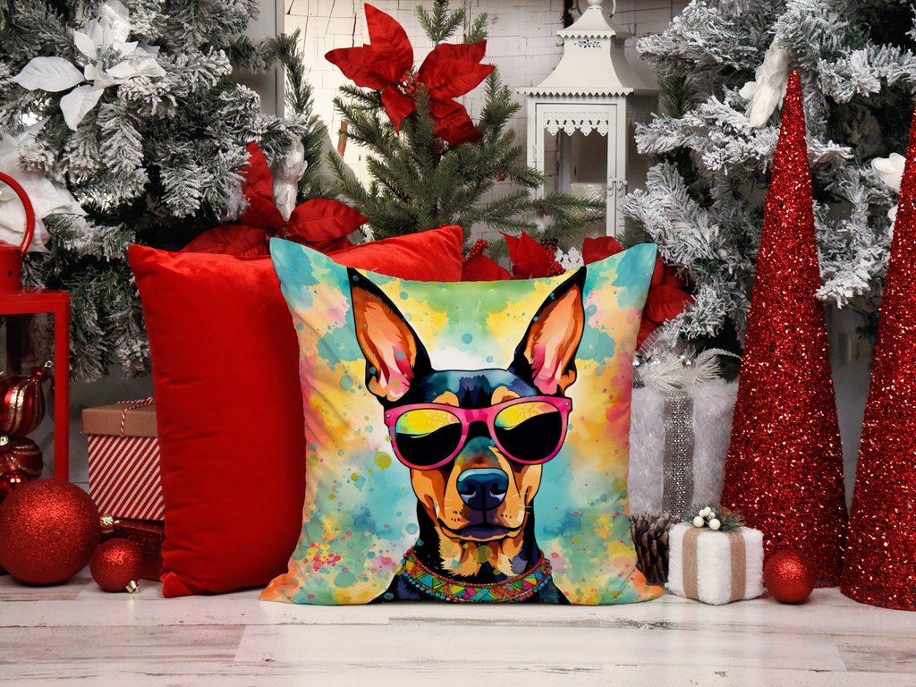 Glamorous Pups : Doberman Pinscher Hippie Dawg Throw Pillow