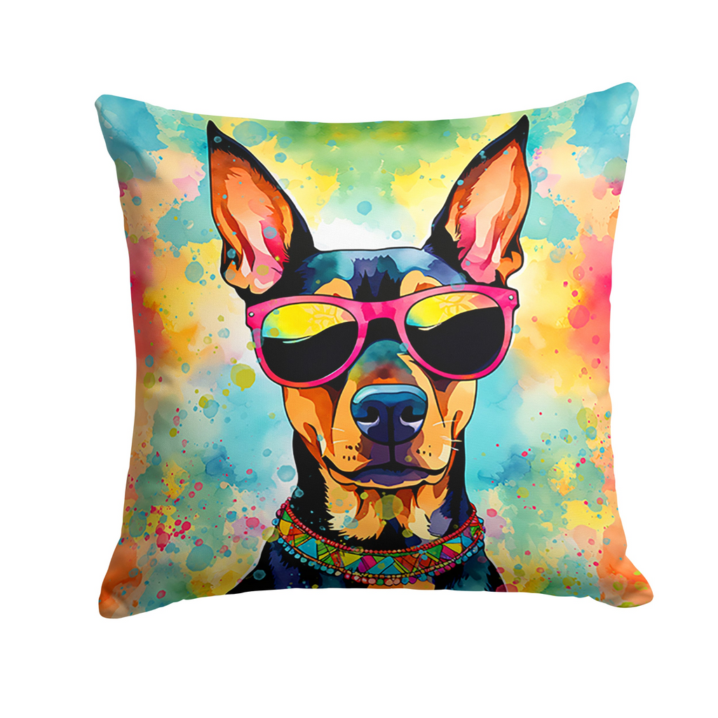 Glamorous Pups : Doberman Pinscher Hippie Dawg Throw Pillow