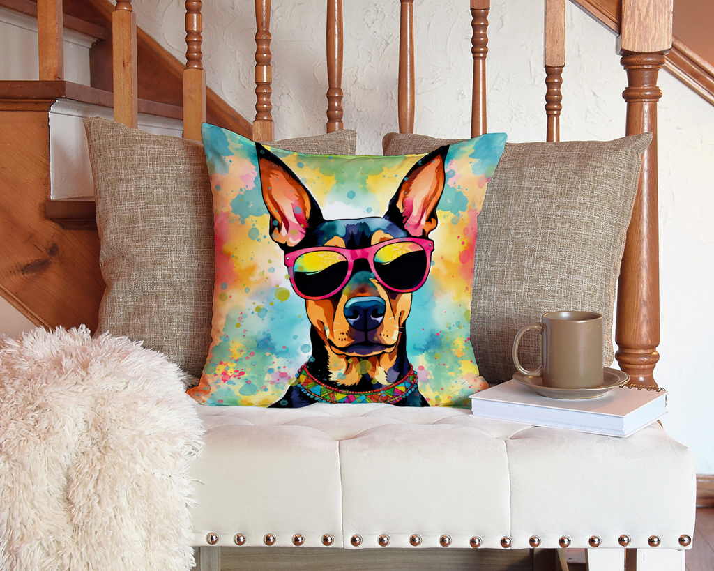 Glamorous Pups : Doberman Pinscher Hippie Dawg Throw Pillow
