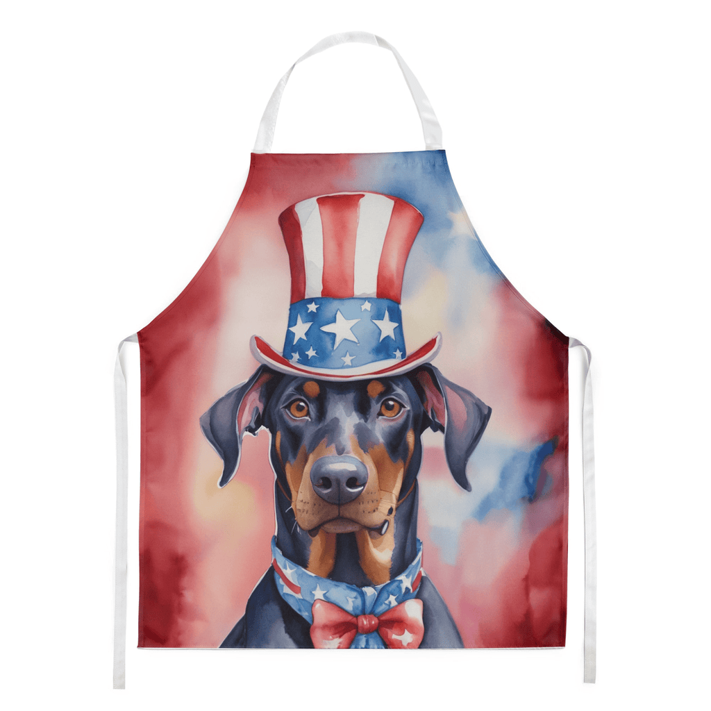 Glamorous Pups : Doberman Pinscher Patriotic American Apron