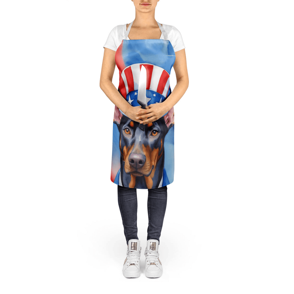 Glamorous Pups : Doberman Pinscher Patriotic American Apron