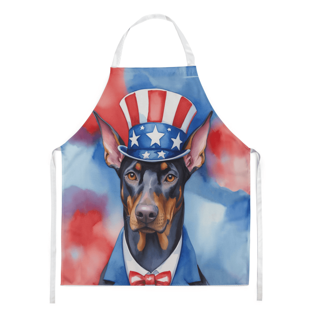 Glamorous Pups : Doberman Pinscher Patriotic American Apron