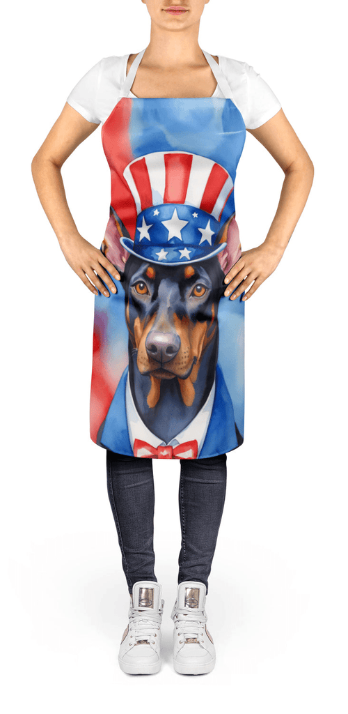 Glamorous Pups : Doberman Pinscher Patriotic American Apron