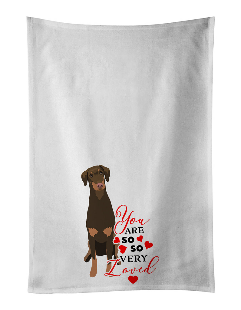 Glamorous Pups : Doberman Pinscher Red and Rust Natural Ears #2 so Loved Kitchen Towel Set of 2