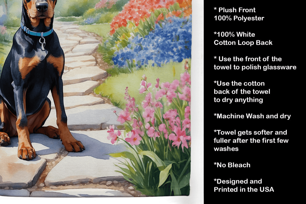 Glamorous Pups : Doberman Pinscher Spring Path Kitchen Towel