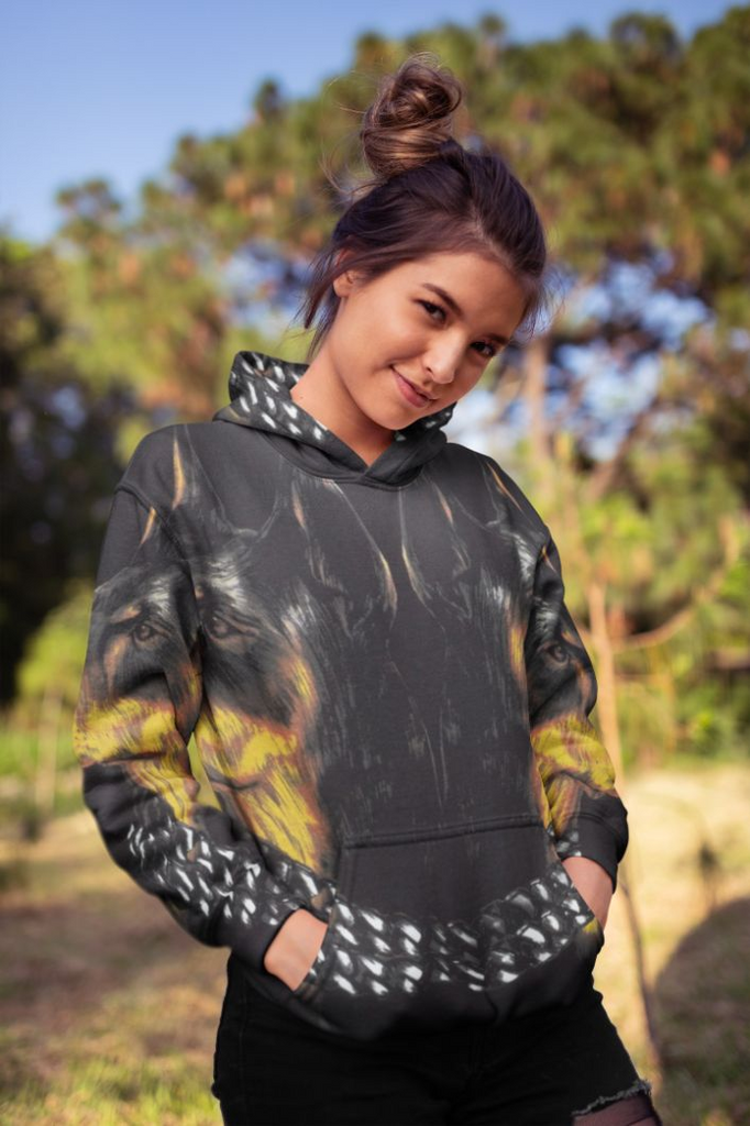 Glamorous Pups : Dog Art Female Sublimation Hoodie