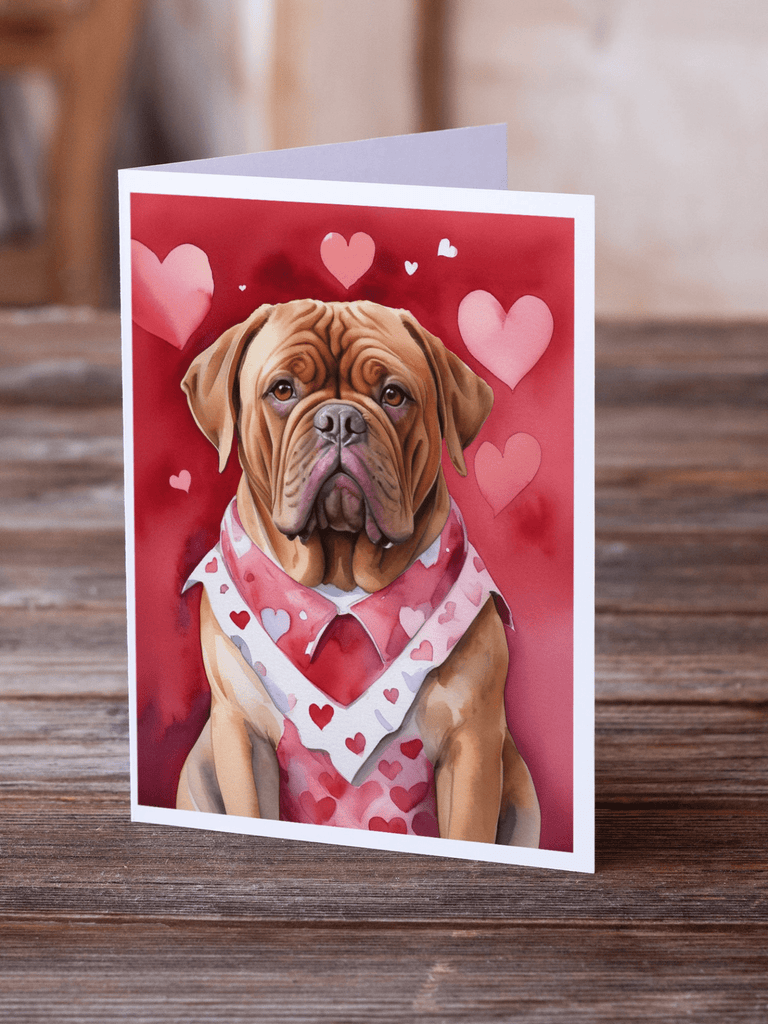 Glamorous Pups : Dogue de Bordeaux My Valentine Greeting Cards Pack of 8