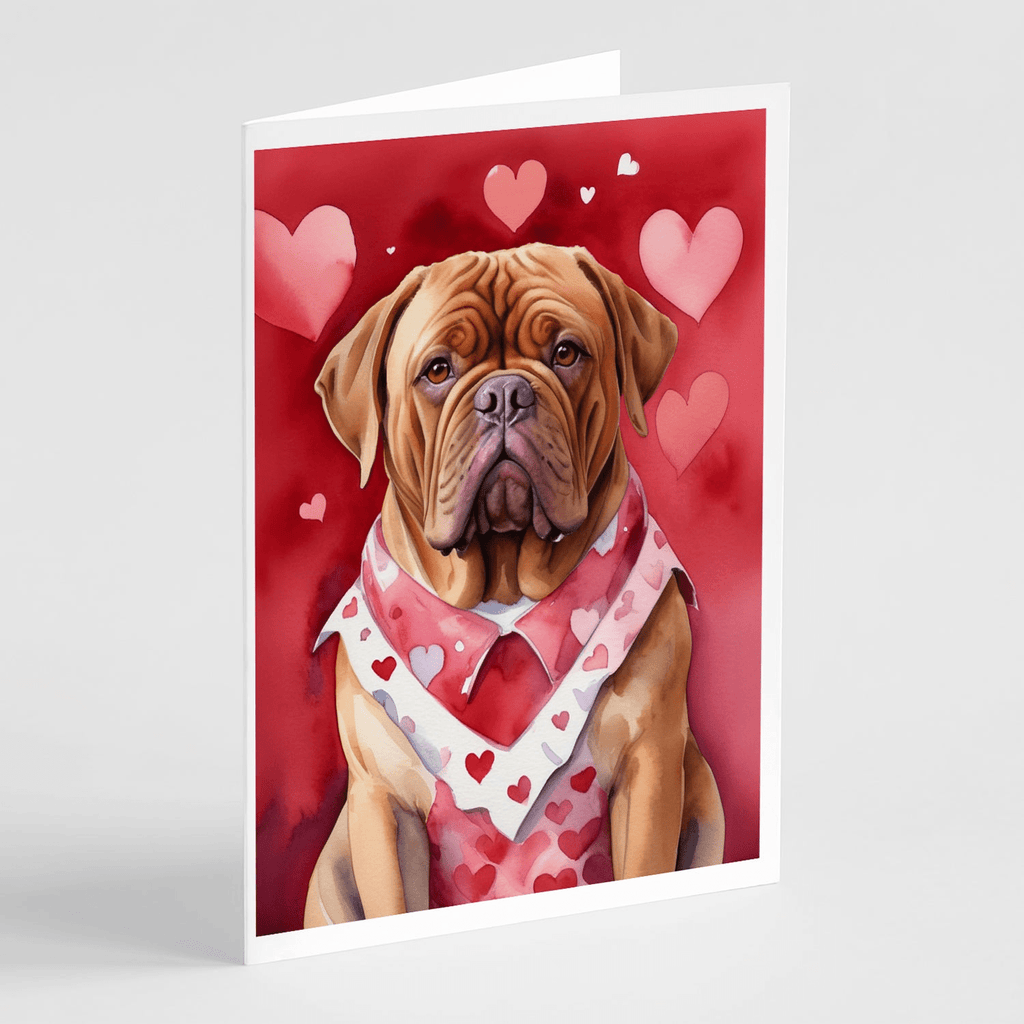 Glamorous Pups : Dogue de Bordeaux My Valentine Greeting Cards Pack of 8