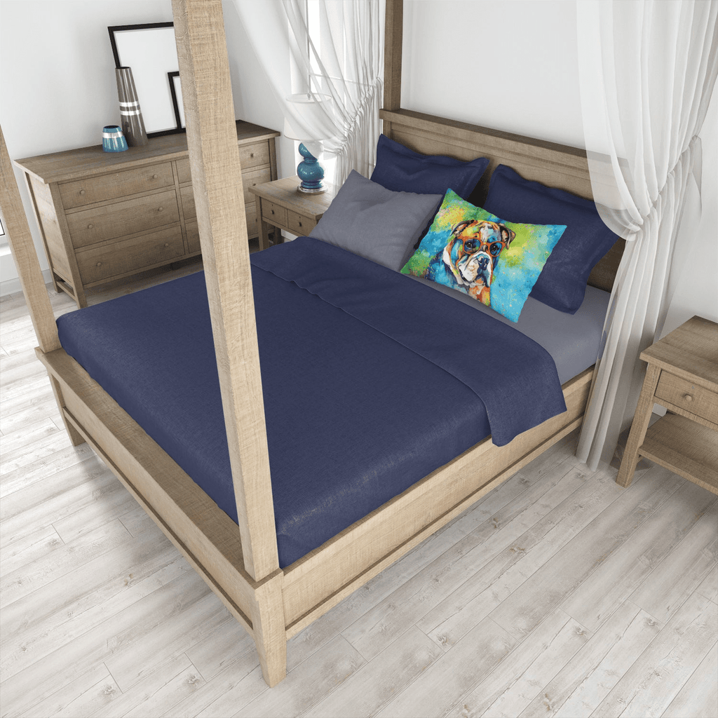 Glamorous Pups : English Bulldog Hippie Dawg Standard Pillowcase