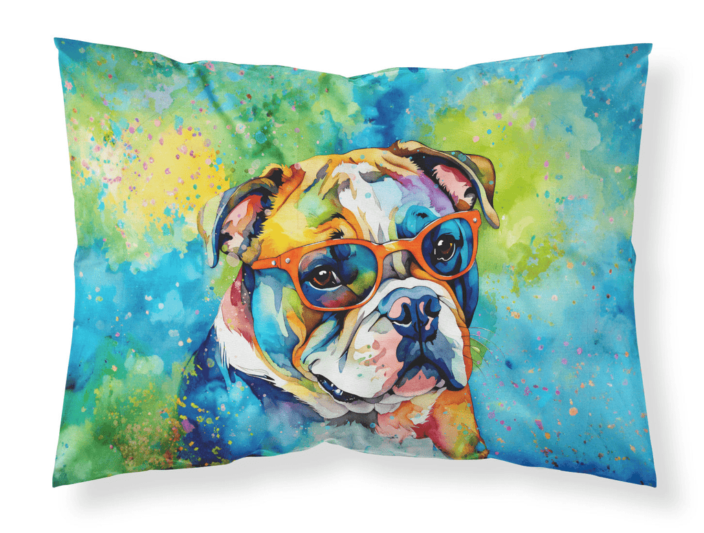 Glamorous Pups : English Bulldog Hippie Dawg Standard Pillowcase