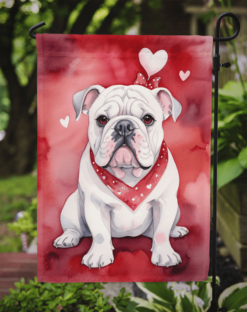 Glamorous Pups : English Bulldog My Valentine Garden Flag