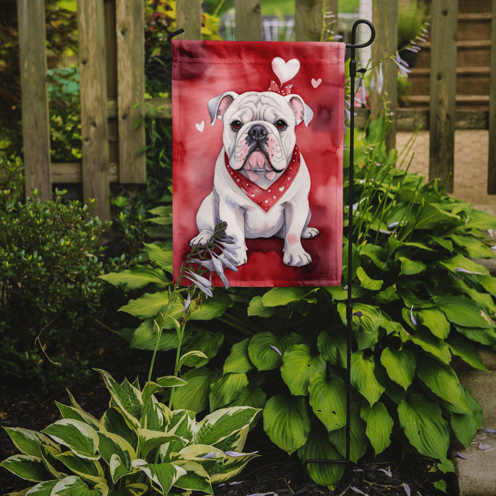 Glamorous Pups : English Bulldog My Valentine Garden Flag