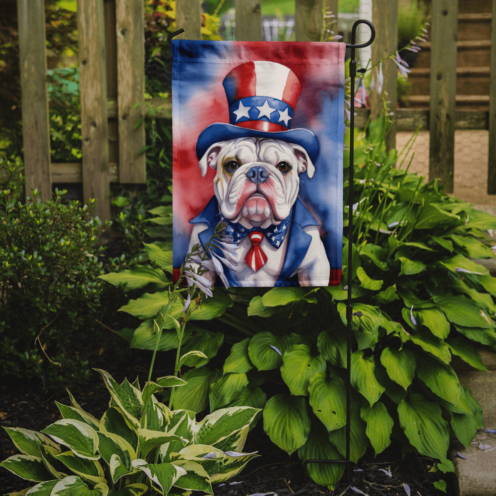 Glamorous Pups : English Bulldog Patriotic American Garden Flag
