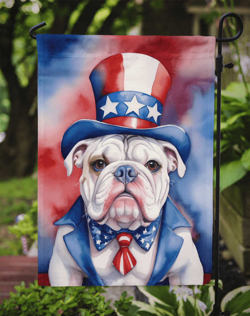 Glamorous Pups : English Bulldog Patriotic American Garden Flag