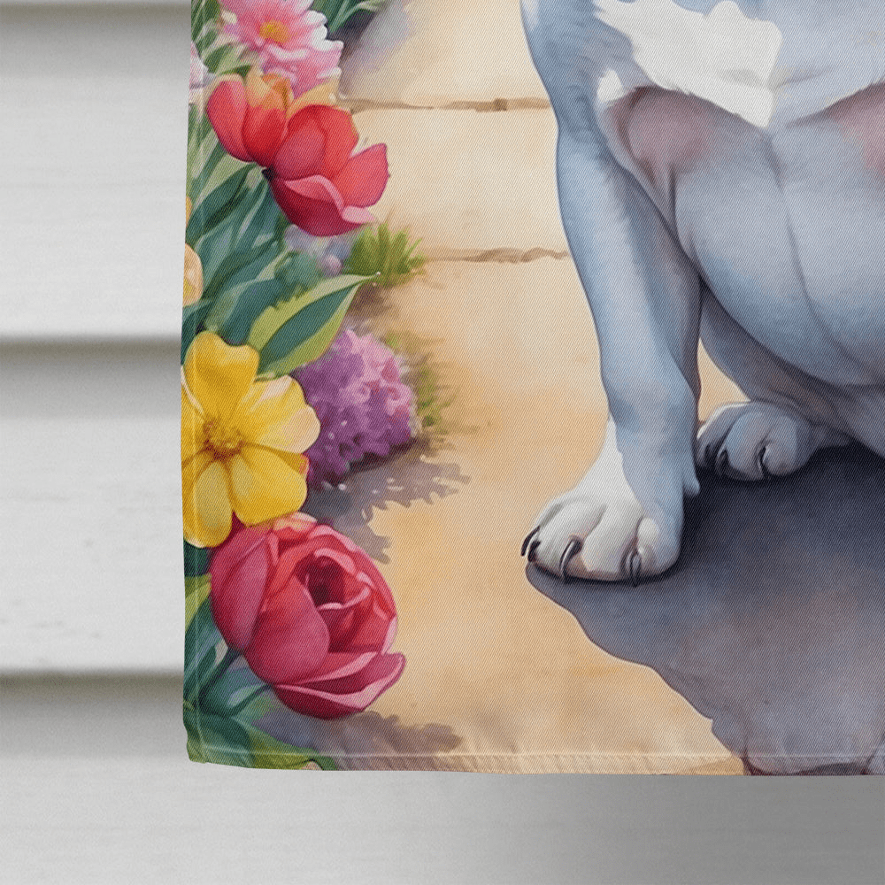 Glamorous Pups : English Bulldog Spring Path House Flag