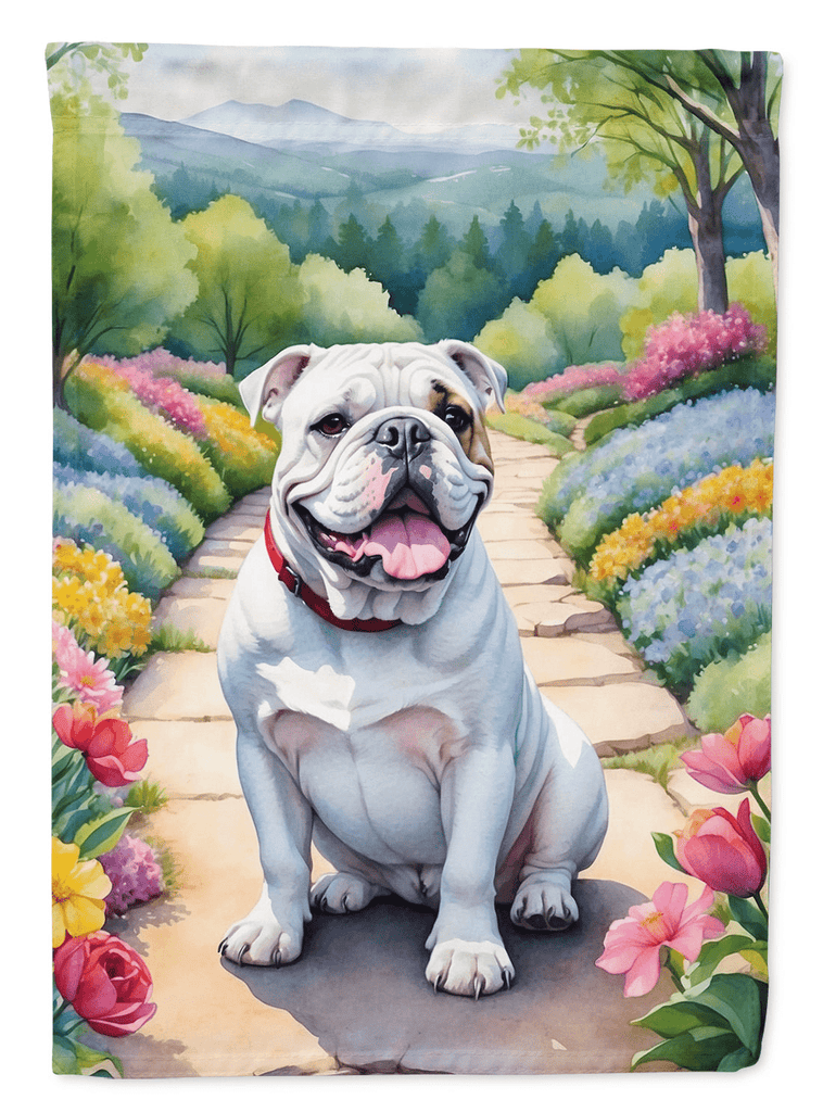 Glamorous Pups : English Bulldog Spring Path House Flag