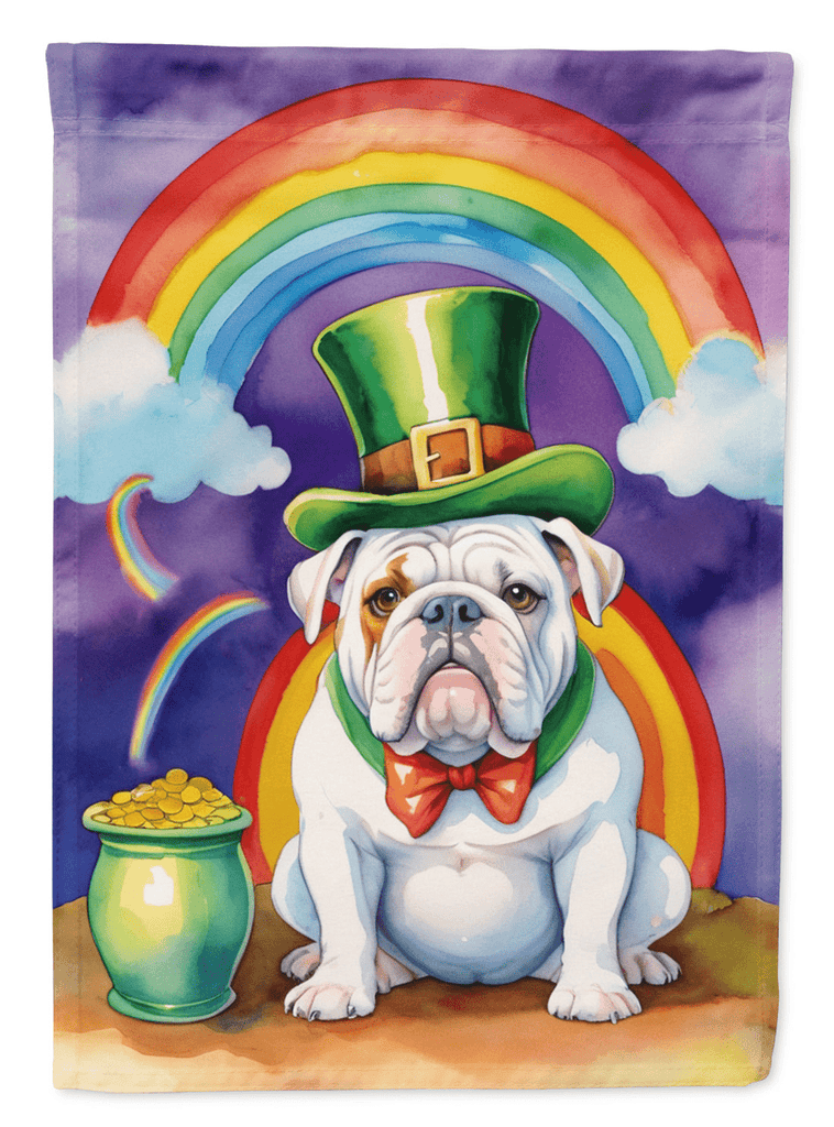 Glamorous Pups : English Bulldog St Patrick's Day Garden Flag