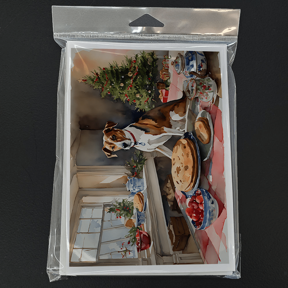 Glamorous Pups : English Foxhound Christmas Cookies Greeting Cards Pack of 8