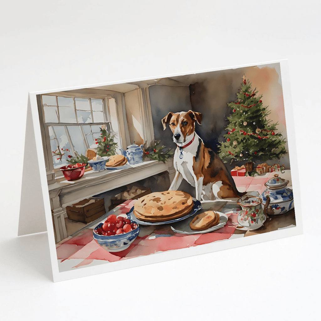 Glamorous Pups : English Foxhound Christmas Cookies Greeting Cards Pack of 8