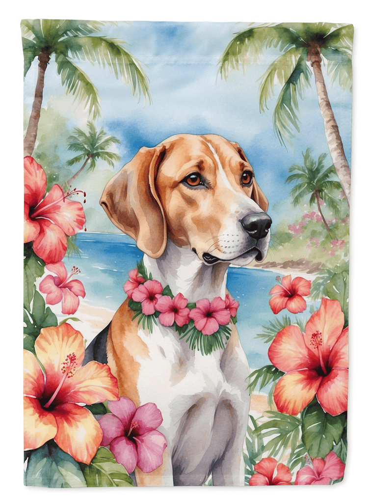 Glamorous Pups : English Foxhound Luau Garden Flag