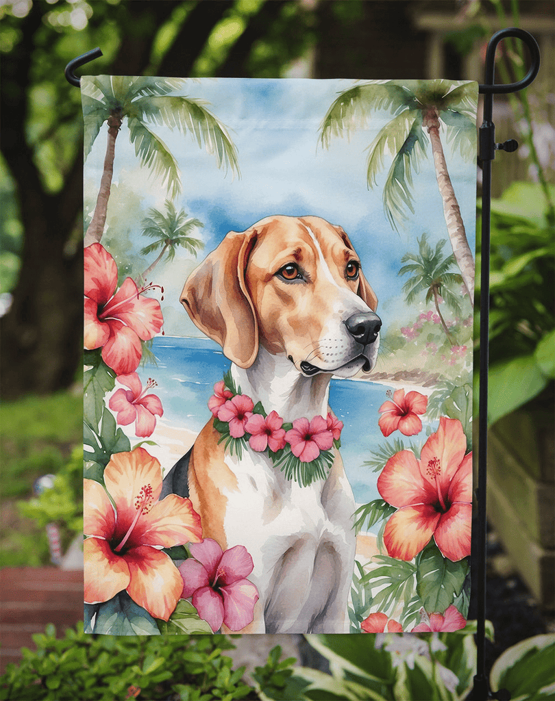 Glamorous Pups : English Foxhound Luau Garden Flag