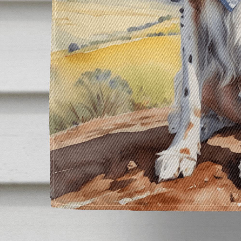 Glamorous Pups : English Setter Cowboy Welcome House Flag