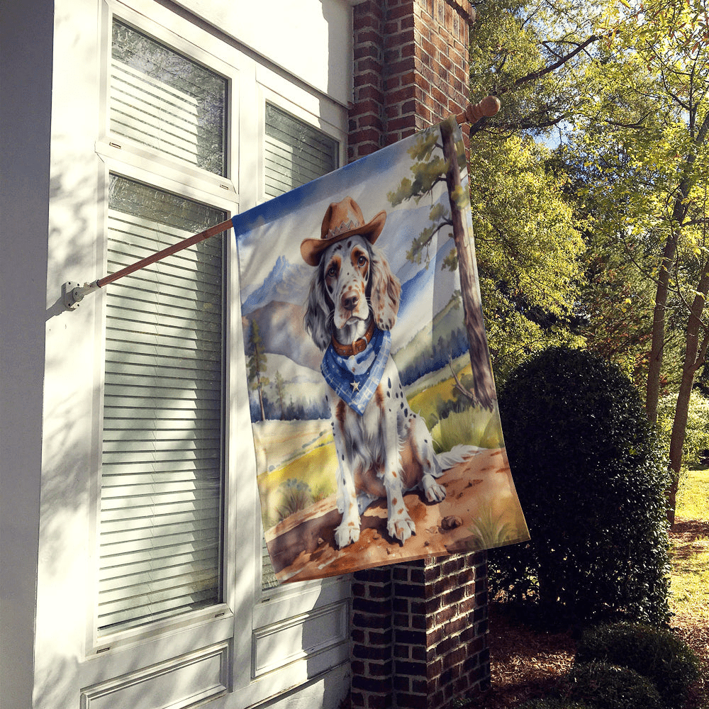 Glamorous Pups : English Setter Cowboy Welcome House Flag